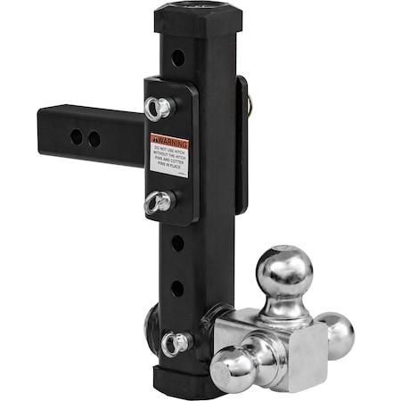 Buyers Products Adjustable Tri-Ball Hitch with Rotating Towing Balls for 2in Hitch Receivers 1802000